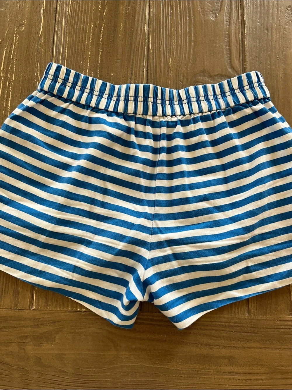 J.Crew Blue & White Striped Linen & Cotton Blend Shorts